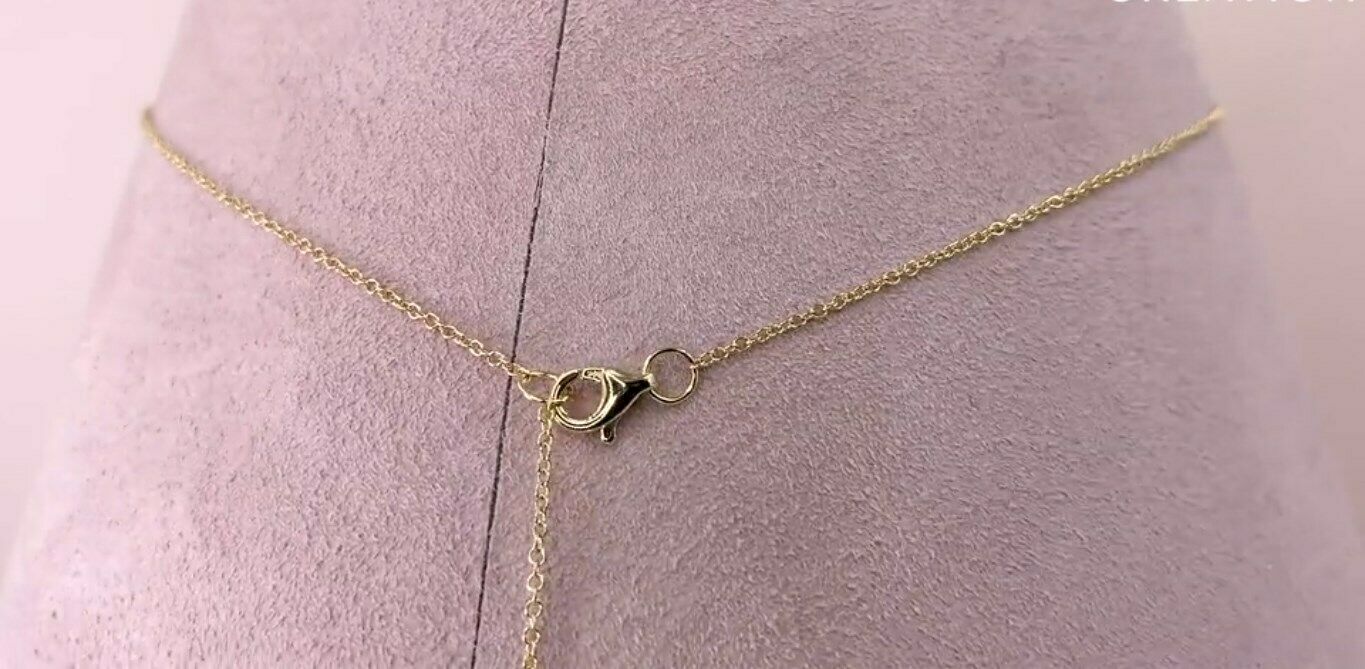 14K Gold 0.78 CT Pear Cut Diamond Pendant Necklace Floral Womens Natural Drop