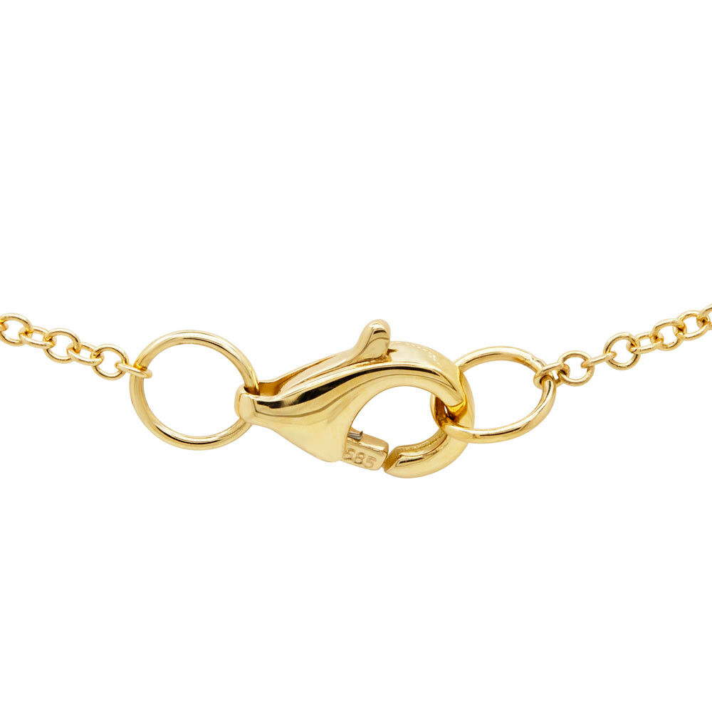 14K Gold 0.25 CT Natural Round Cut Diamond Pave Rectangular Bar Pendant