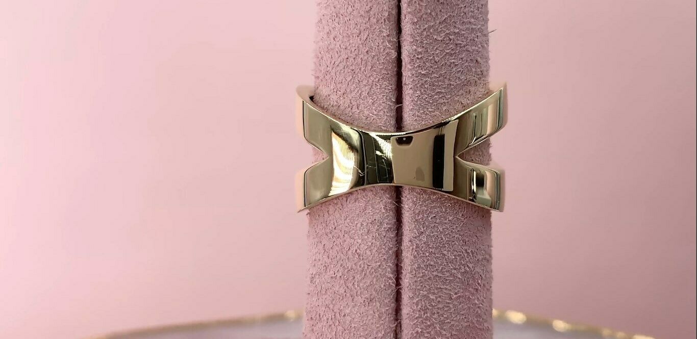 14K Gold 0.32 CT Diamond X Ring Crossover Right Hand Cocktail Index Middle Finger
