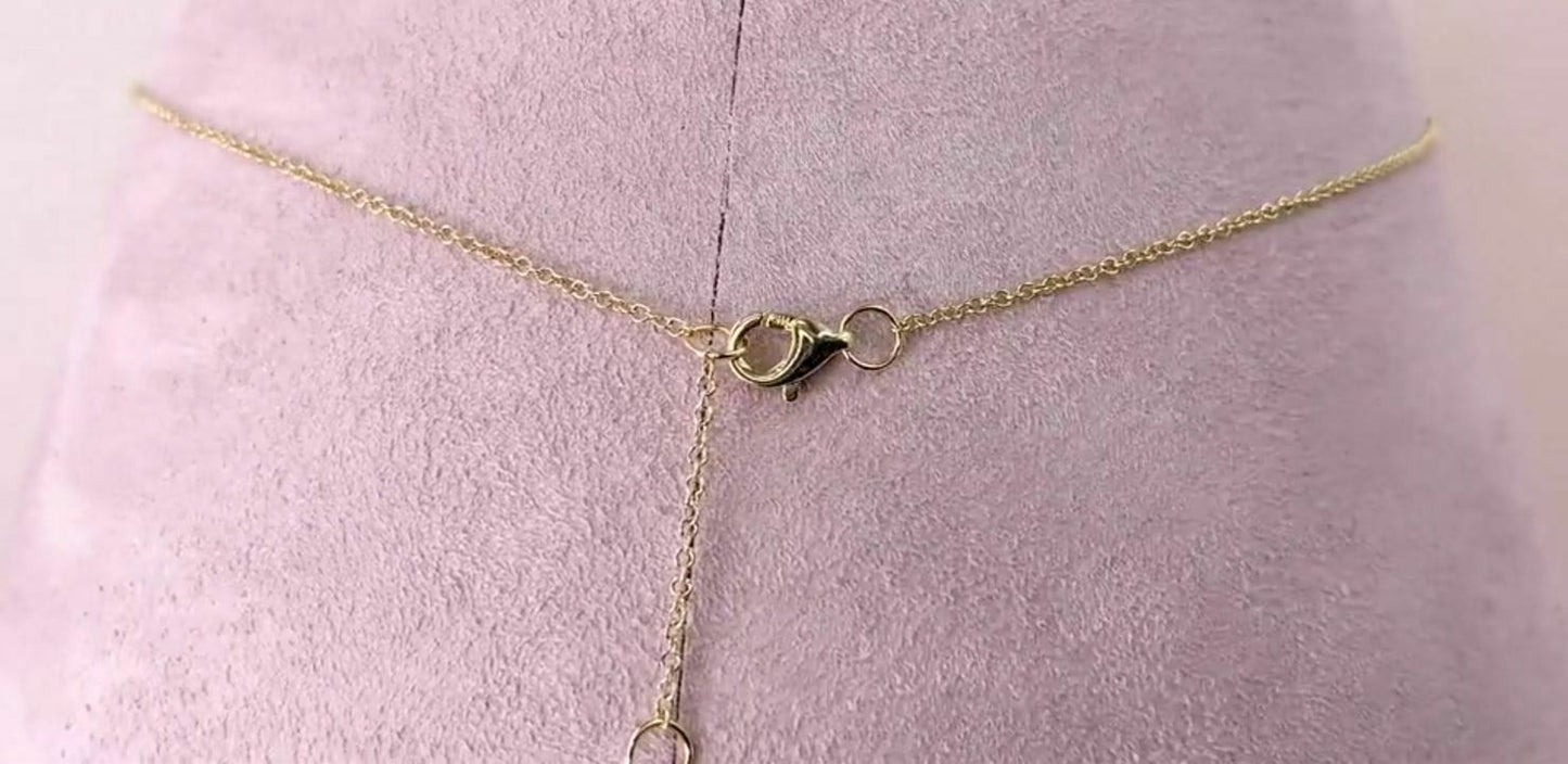 14K Gold 0.08 CT Heart Locket Diamond Necklace Pendant Pave Set Natural Certified