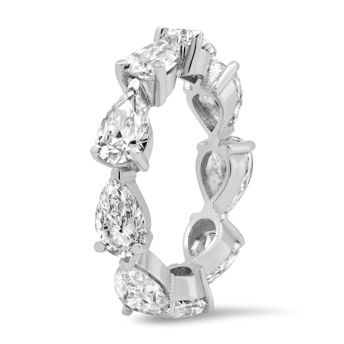 Pear Diamond Eternity Ring 18K White Gold