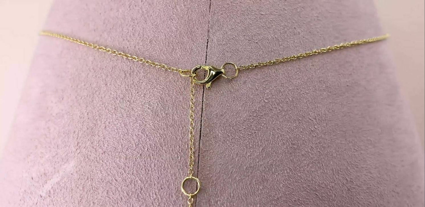 Floating Diamond Heart Pendant Necklace 14K White Gold 0.26CT Round Cut Natural