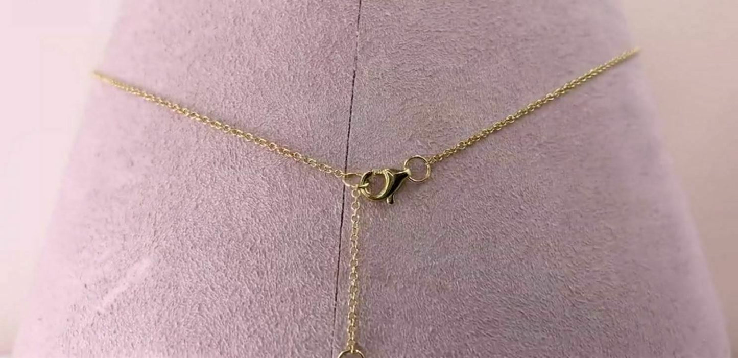 14K Gold 0.35 CT Diamond Layered Necklace Multi Row 3 Tier Pendant Chain Round Cut