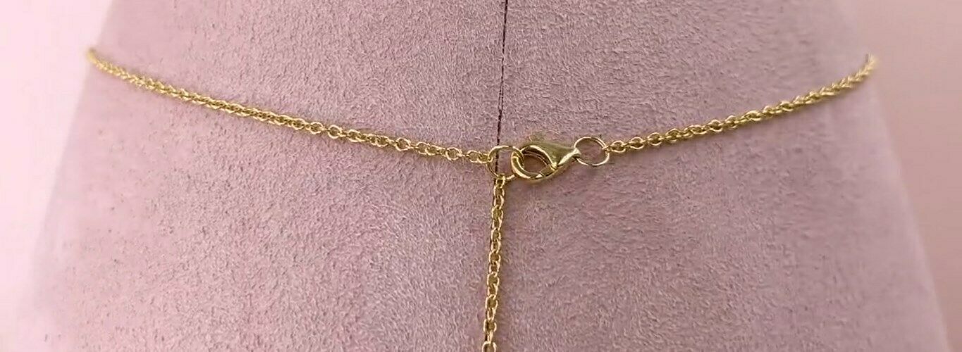 14k Gold 0.54 CT Diamond Pear Drop Necklace Natural Halo Round Adjustable
