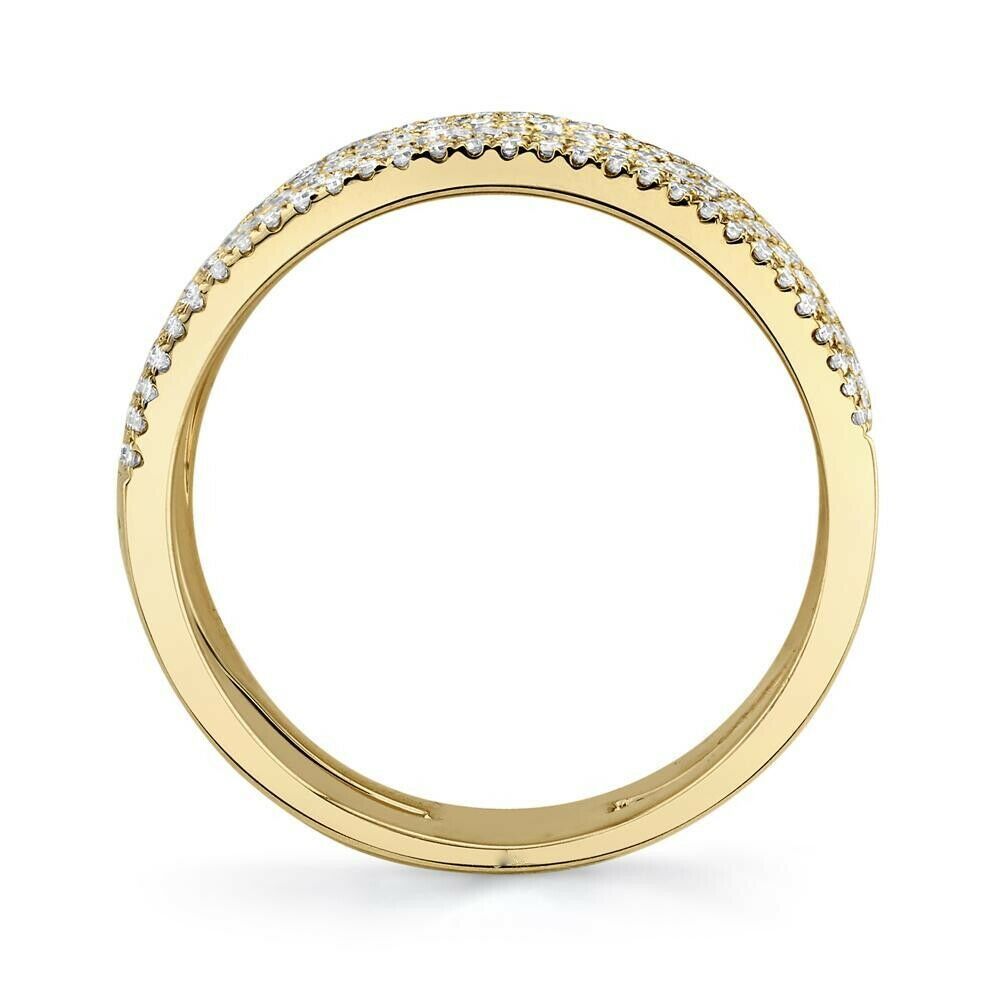 14K Gold 0.80CT Diamond Bypass Wrap Ring Statement Open Cocktail Natural