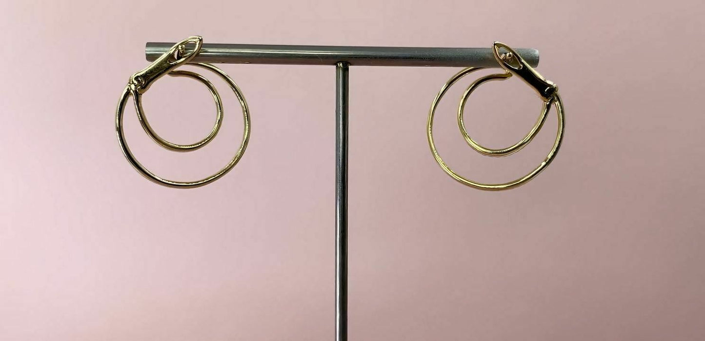 14K Gold 0.51 CT Diamond Crescent Earring Round Cut Natural Drop Circle