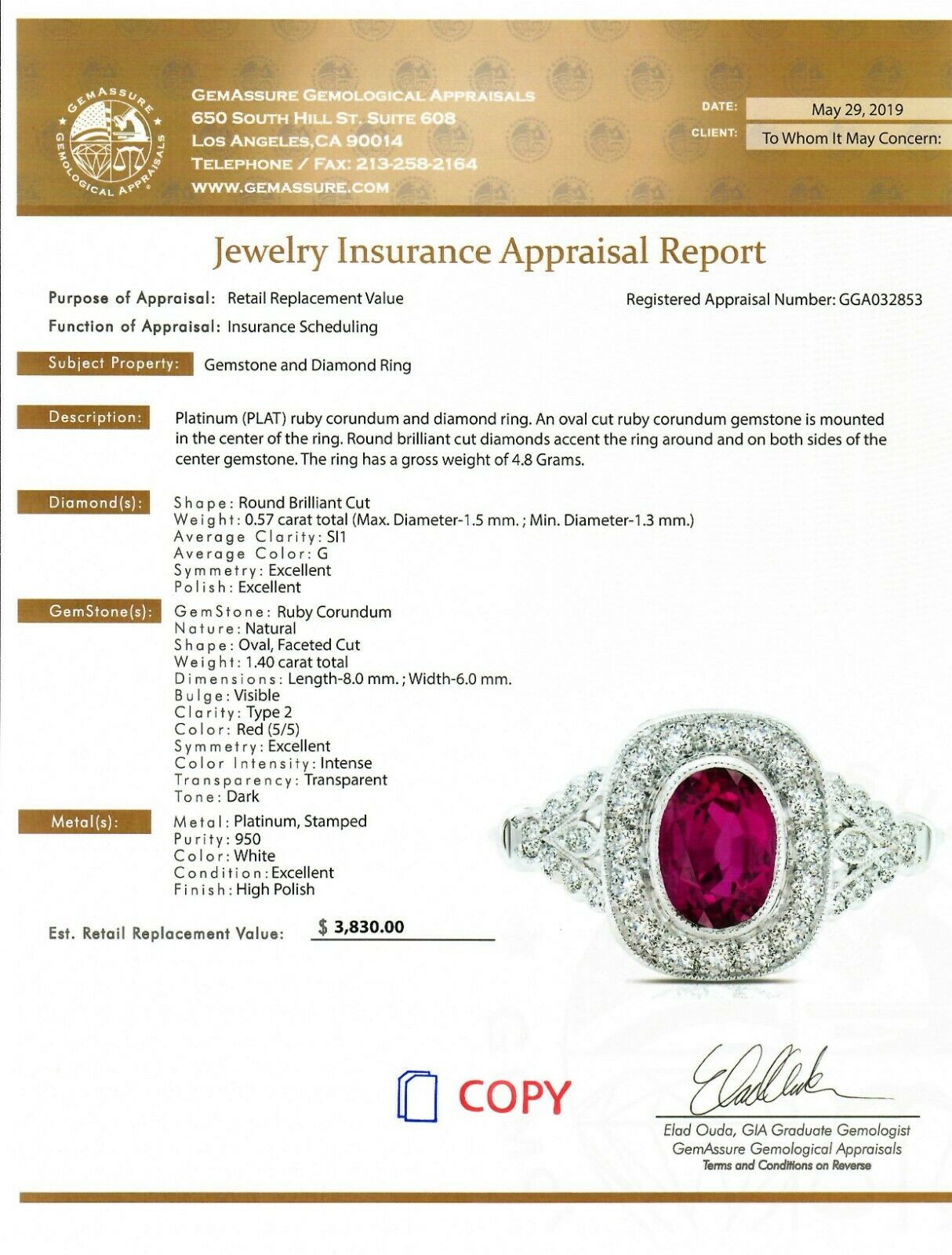 Ruby And Diamond Platinum Oval Ring Art Deco Handmade Vintage Antique Finish