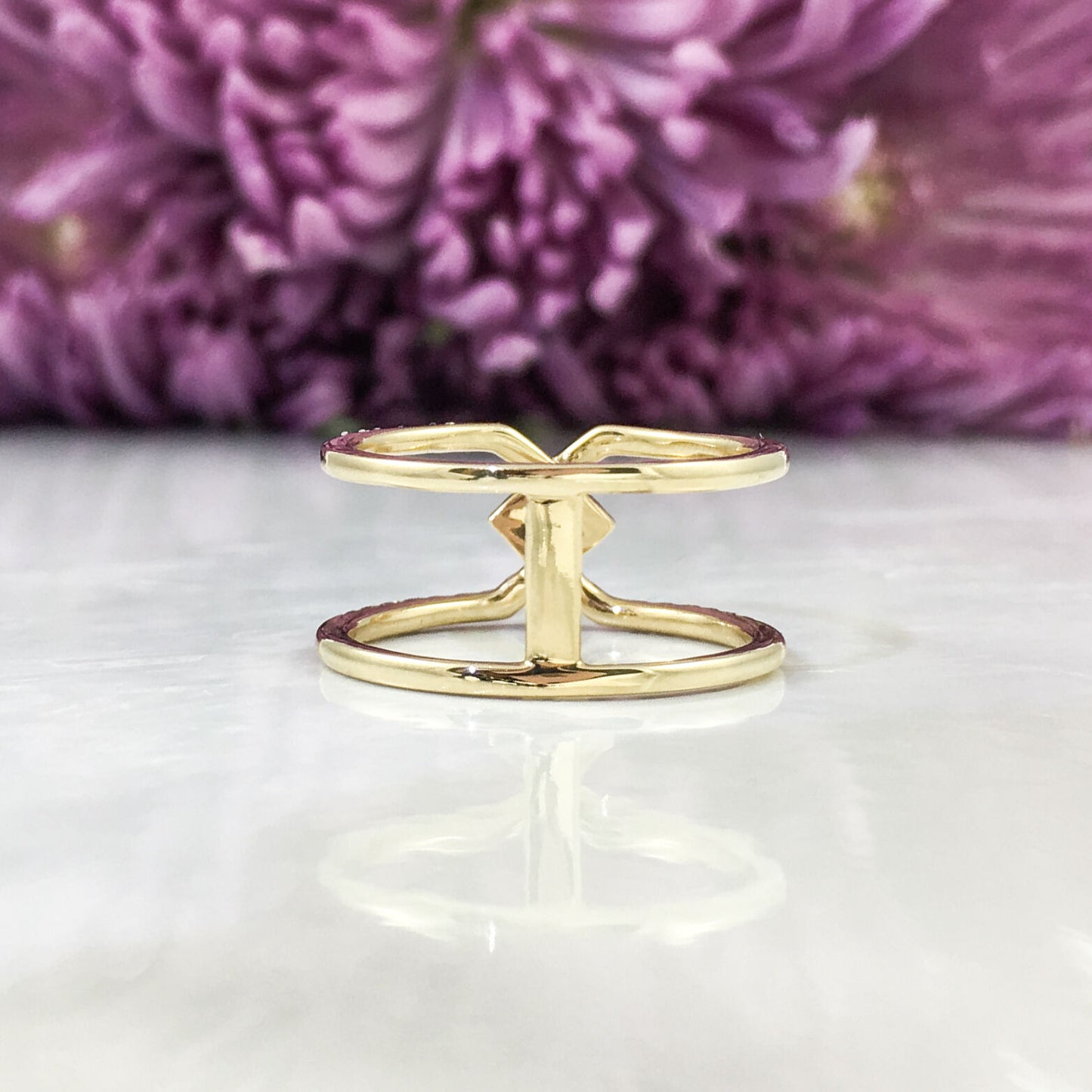 14K Gold 0.40 CT Diamond Ring Crossover X Women's Cocktail Right Hand