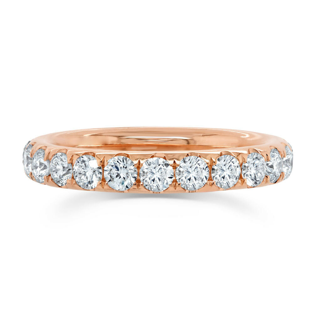 14K Gold 2.00CT Diamond Eternity Ring Engagement Round Cut