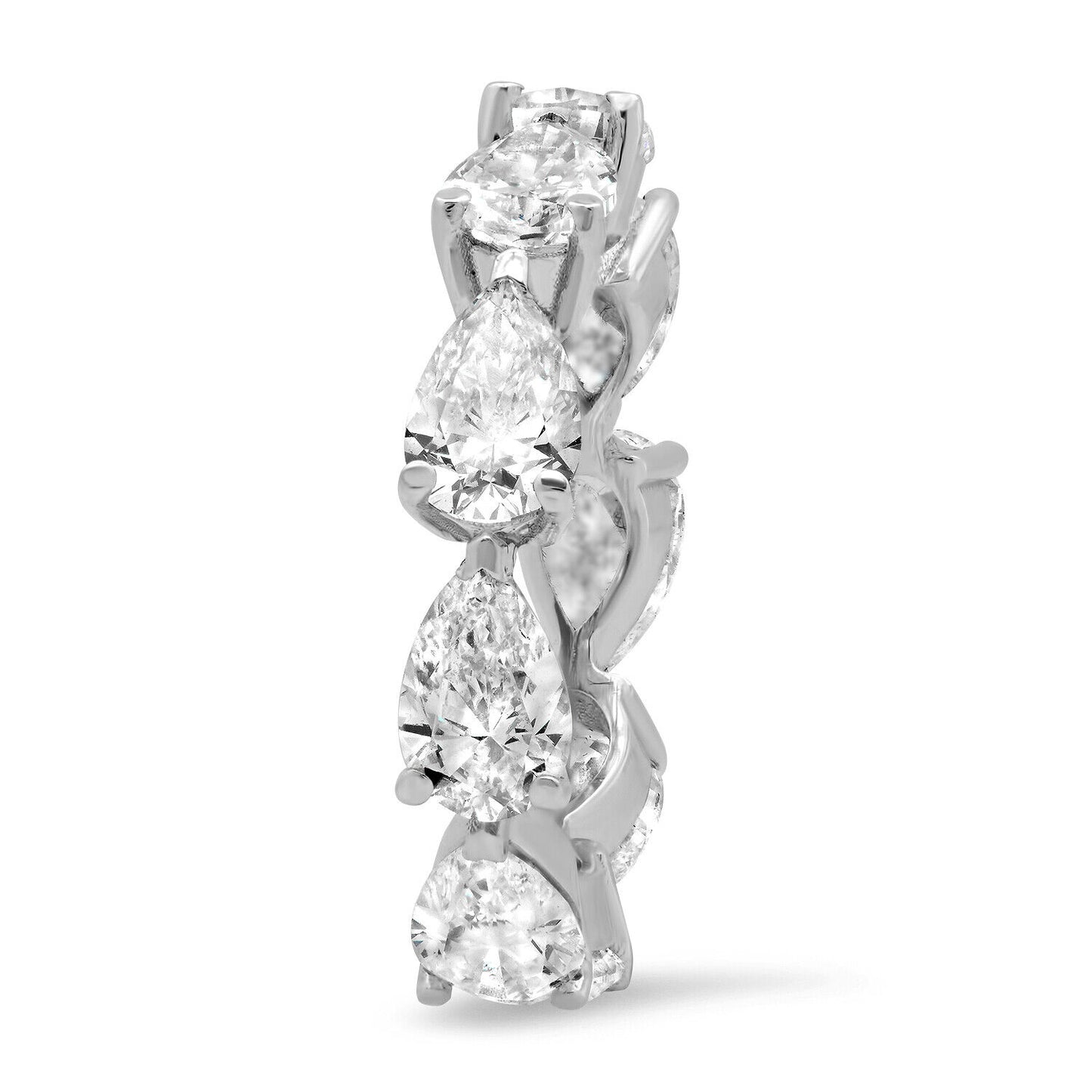 Pear Diamond Eternity Ring 18K White Gold