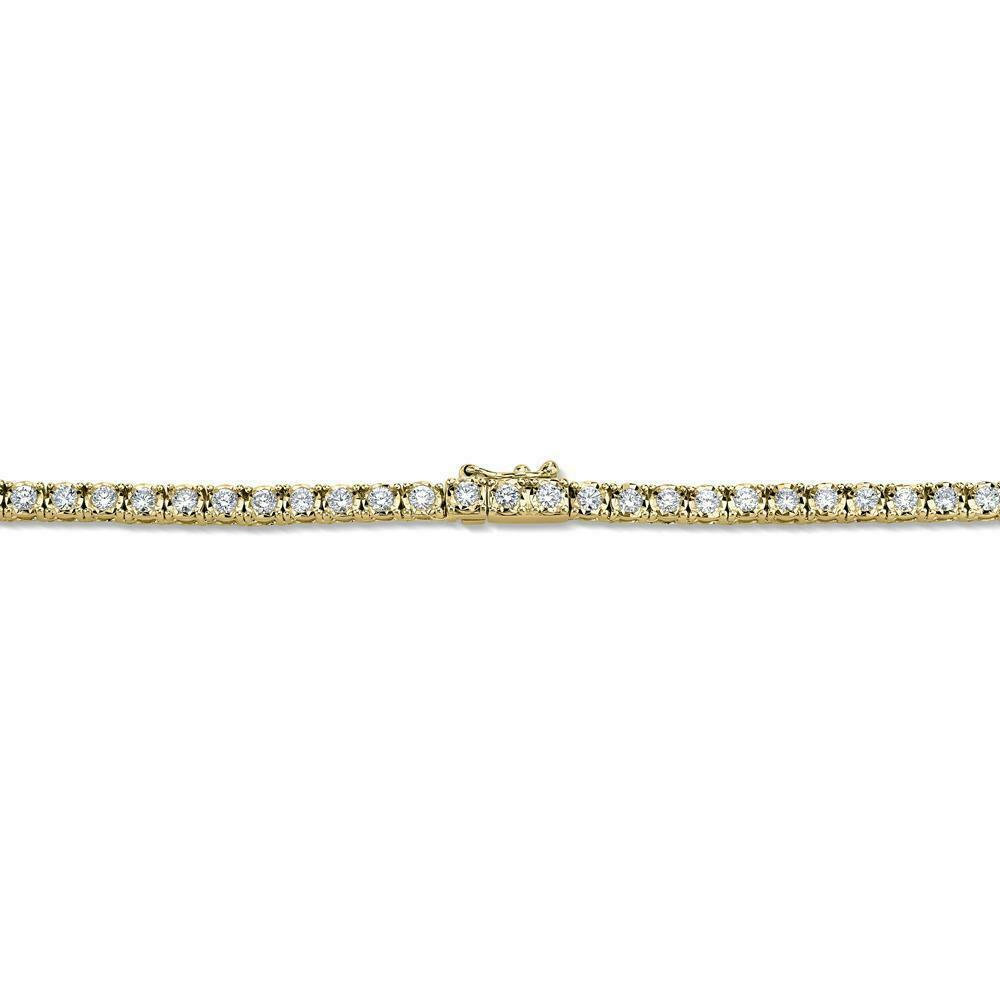 14K Gold 3.96CT Diamond Tennis Necklace Womens Round Cut Certified