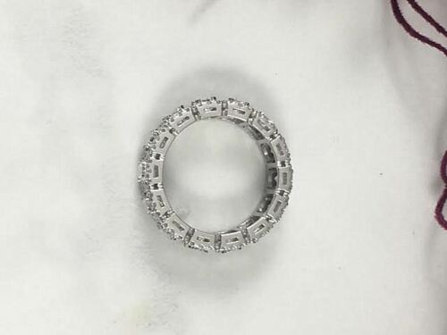 14K Gold 2.75 CT Emerald Cut Diamond Eternity Halo Ring Engagement Anniversary