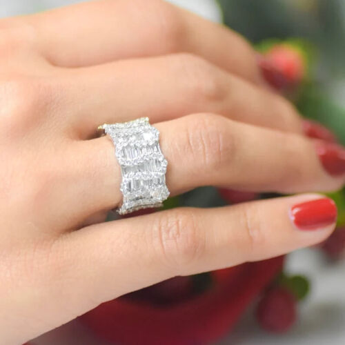 14K Gold 3.50 CT Diamond Eternity Cocktail Ring