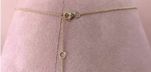 14K White Gold Diamond Pear Teardrop Pendant Necklace Open 0.06CT Round Womens