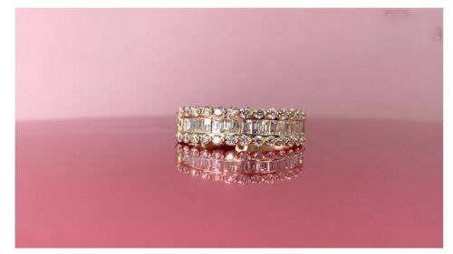 14K Gold 0.51 CT Baguette Cut Diamond Channel Set Ring Women's Wedding Band