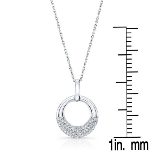 14K Gold 0.20 CT Circle Puff Diamond Necklace