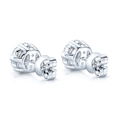 14K White Gold 1.25CT Diamond Cluster Stud Earrings