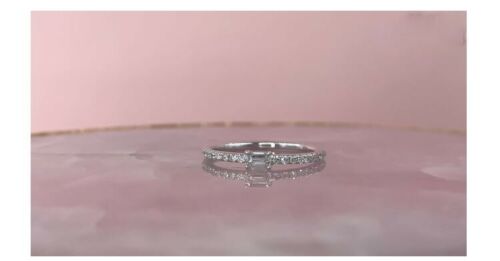 14K Gold 0.18 CT Baguette Diamond Stackable Ring Band Women's Statement Natural