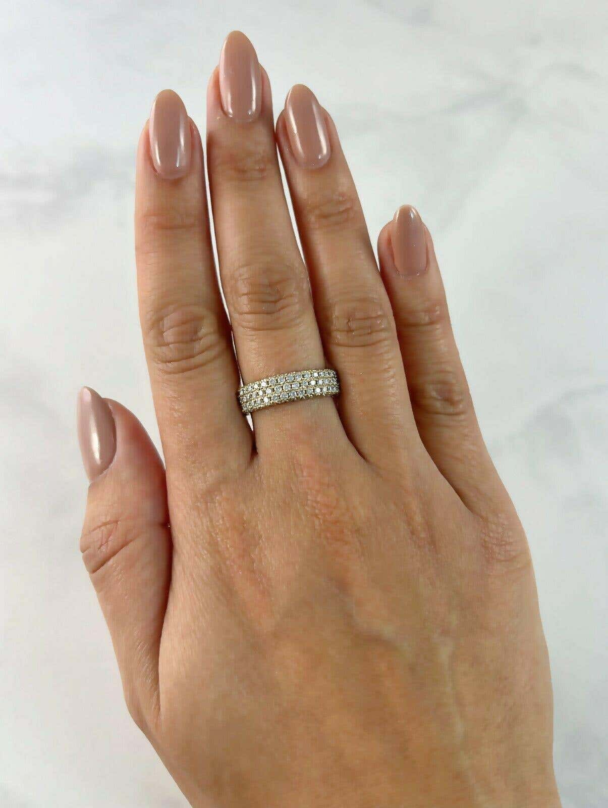 1.30 TCW Pave Diamond Yellow Gold Engagement Ring Wedding Band