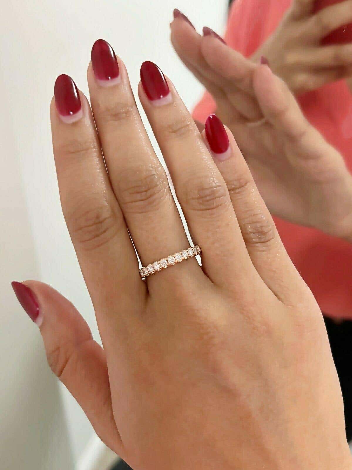2.07 TCW Eternity Diamond Rose Gold Engagement Band