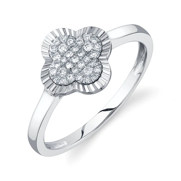 14K Gold Diamond Clover Ring – Sage Designs LA