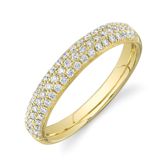14K Gold Diamond Dome Ring