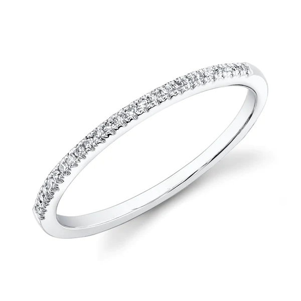 14K Gold Diamond Rhodium Band
