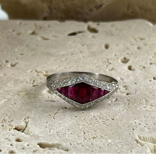 Payment 4 Ruby Diamond Art Deco Ring