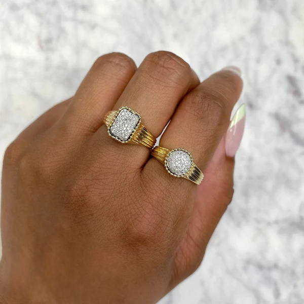 14K Gold Diamond Pave Cocktail RIng