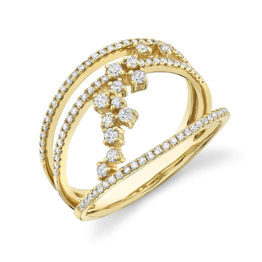 14K Gold Diamond Bridge Ring