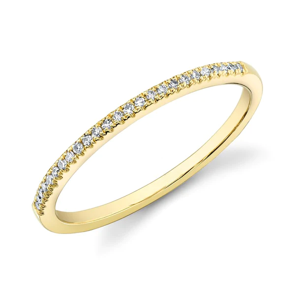 14K Gold Diamond Rhodium Band