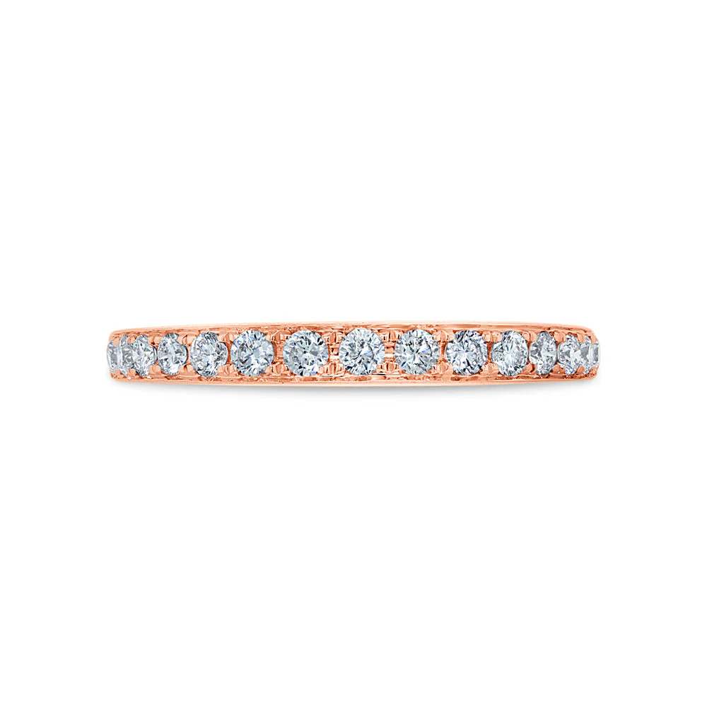 14K Gold Rose Gold 0.40CT Round Cut Diamond Wedding Band