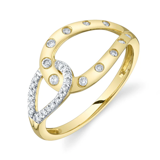 14K Gold Diamond Knot Ring