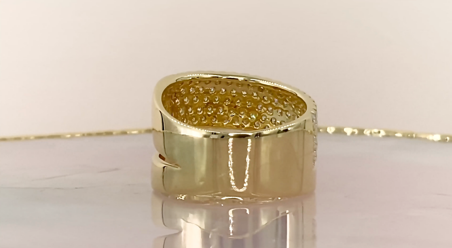 14K Rose Gold Diamond Pave Cocktail Ring Split Wide Statement 1.03CT Natural5