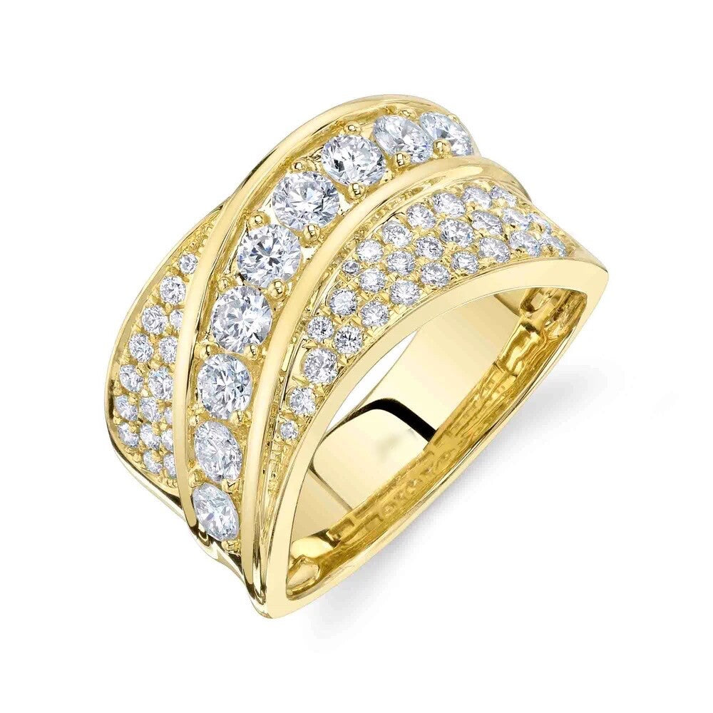 Diamond Cocktail Ring 14K White Gold 1.16 CT Natural Certified Size 72
