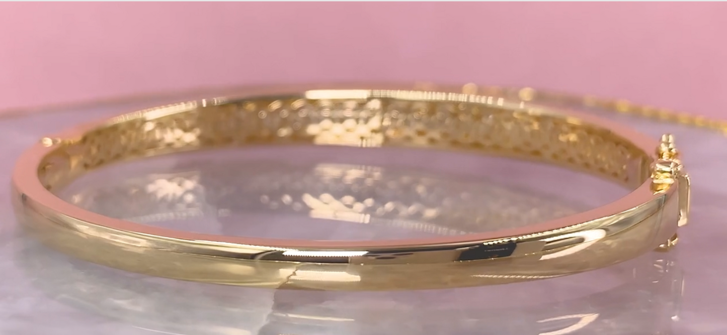 Baguette Diamond Bangle Bracelet 14K Yellow Gold 2.85CT Natural Certified6