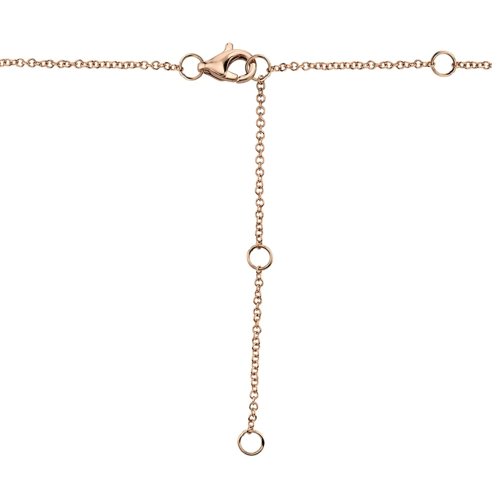 Diamond Handcuff Necklace 14K Rose Gold 0.08CT Round Cut Natural1