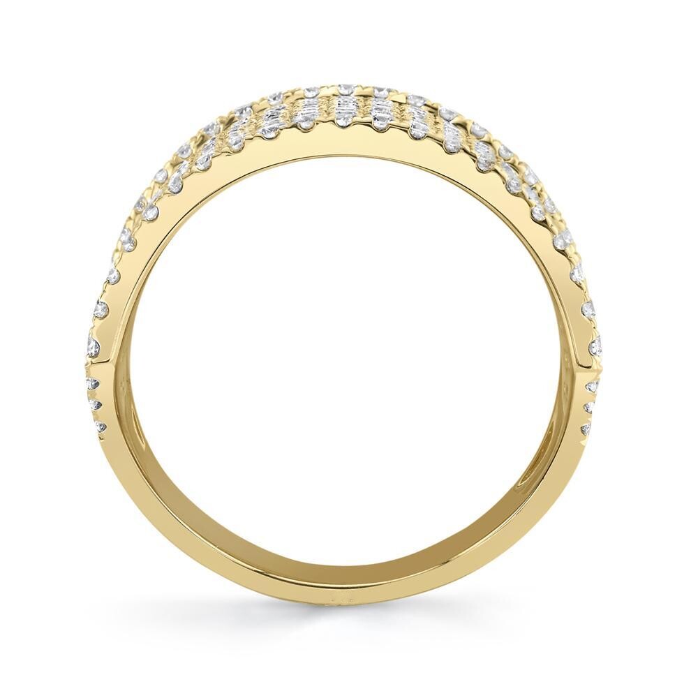 Wide Diamond Pave Ring 14K Yellow Gold Long Cocktail Dome 2.85CT Natural9