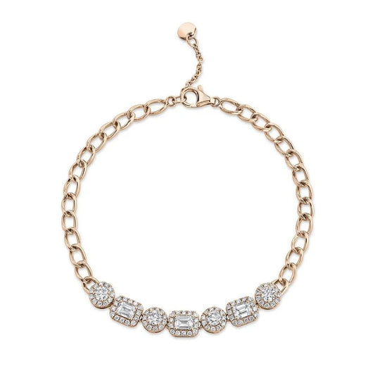 14k Rose Gold Emerald Cut Diamond Bracelet 2.14CT Natural Certified0