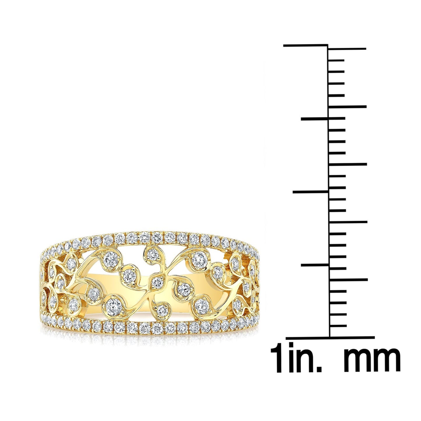 Diamond Open Trellis Lattice Ring 14K Yellow Gold Cocktail 0.50CT Round Cut2