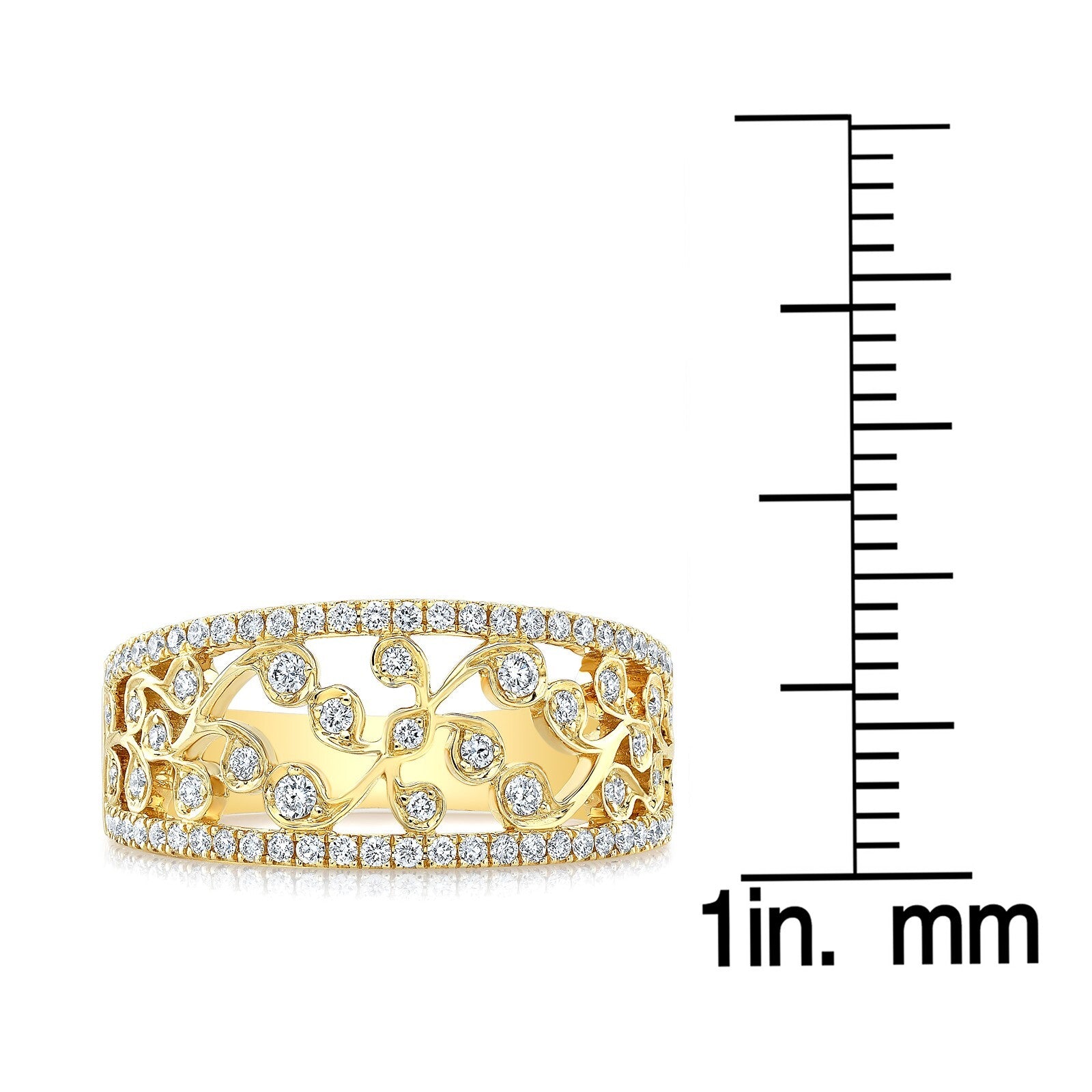 Diamond Open Trellis Lattice Ring 14K Yellow Gold Cocktail 0.50CT Round Cut2