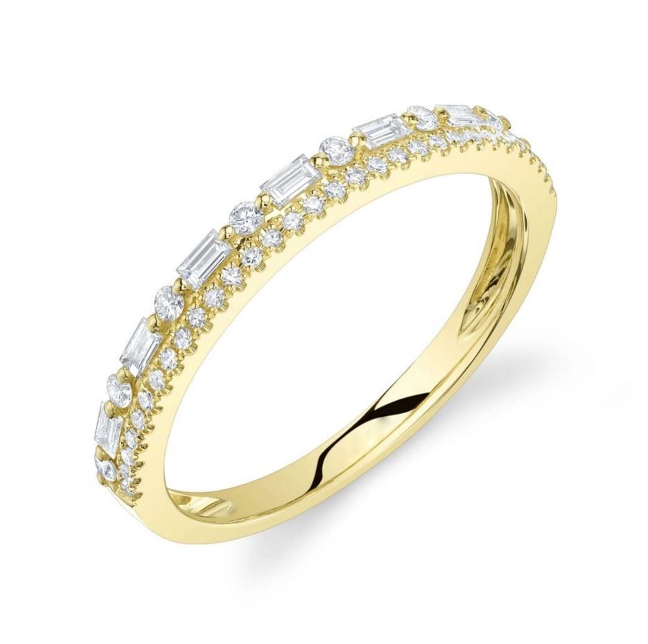 Baguette Diamond Wedding Band Anniversary Ring 14K Yellow Gold 0.30CT Natural0