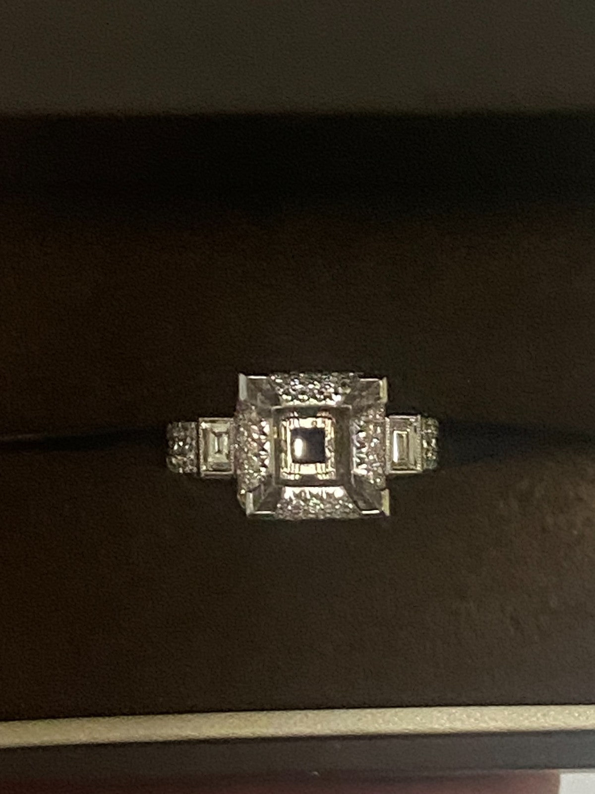 5.5 MM Princess Diamond Semi Mount Ring Setting 18K White Gold Engagement 2.30CT6