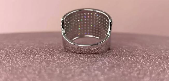 Diamond Pave Wide Ring 14K White Gold Cocktail Statement Natural 2.16 CT3