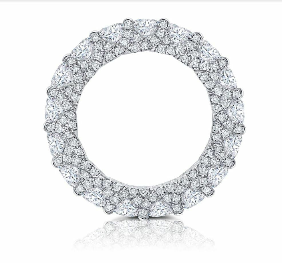 18K White Gold Diamond Eternity Ring Engagement Anniversary 5.29CT Natural2