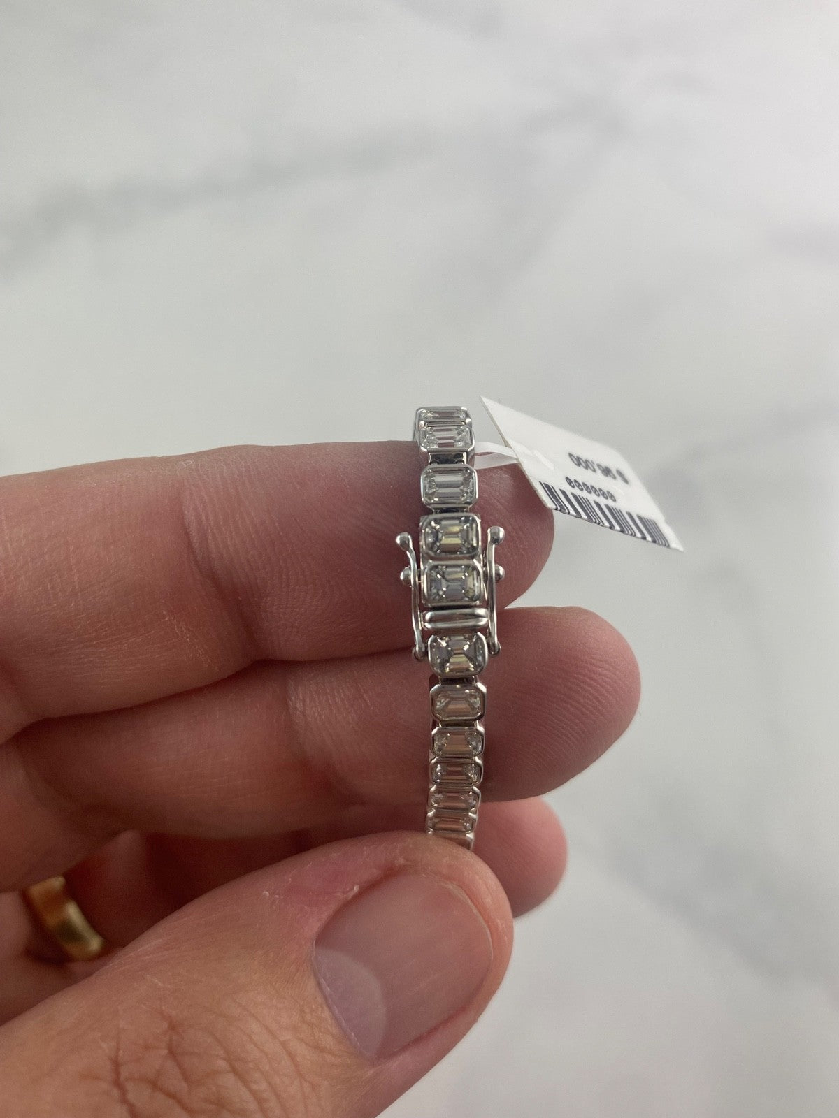 8.68CT Emerald Diamond Tennis Bracelet 14K White Gold Bezel Natural Certified5