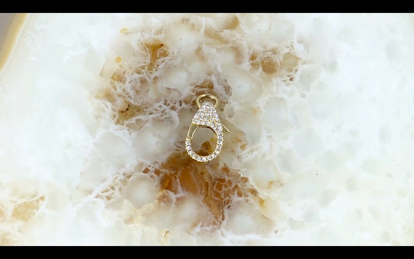 14K Gold Diamond Lobster Clasp Lock Accessory Findings Natural 0.18CT Round Cut1