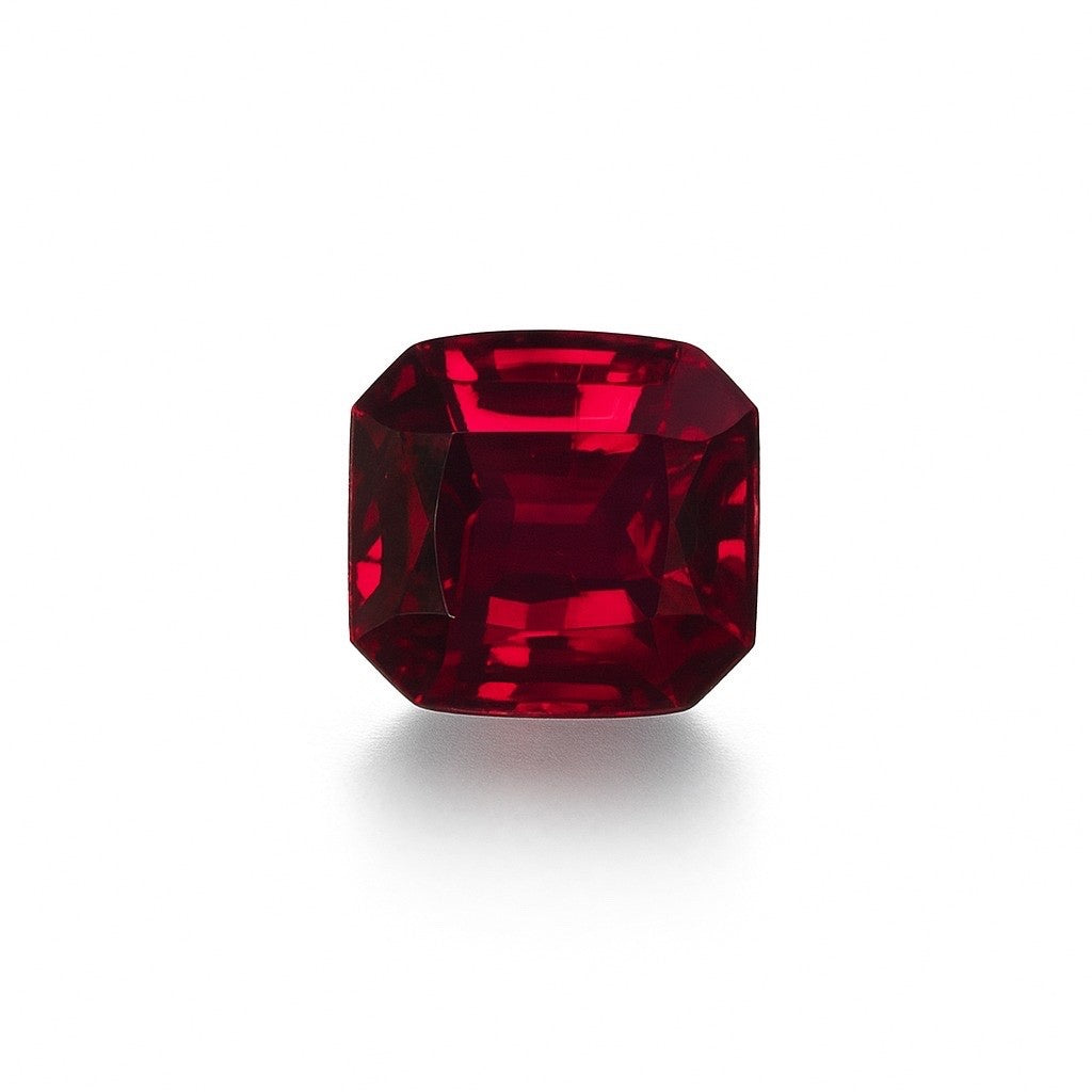 4.00 CT Pigeon Blood Ruby Emerald Cut Vivid Red Natural Mozambique GRS Certified0