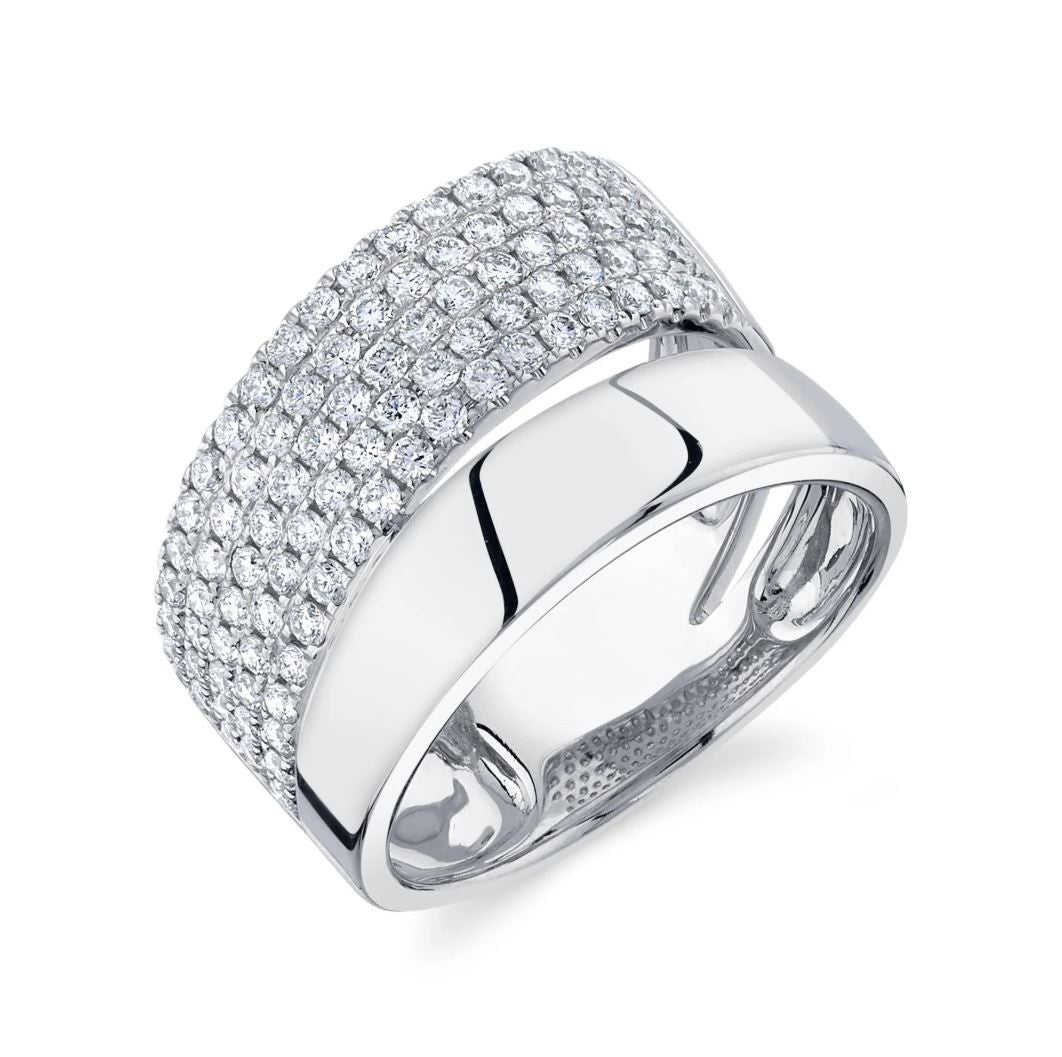 14K Rose Gold Diamond Pave Cocktail Ring Split Wide Statement 1.03CT Natural3