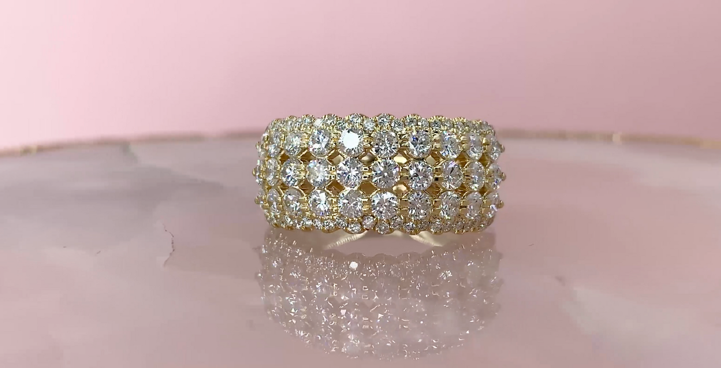 14K Rose Gold Diamond Ring Cocktail Band Anniversary Natural 1.84 CT Round Cut4